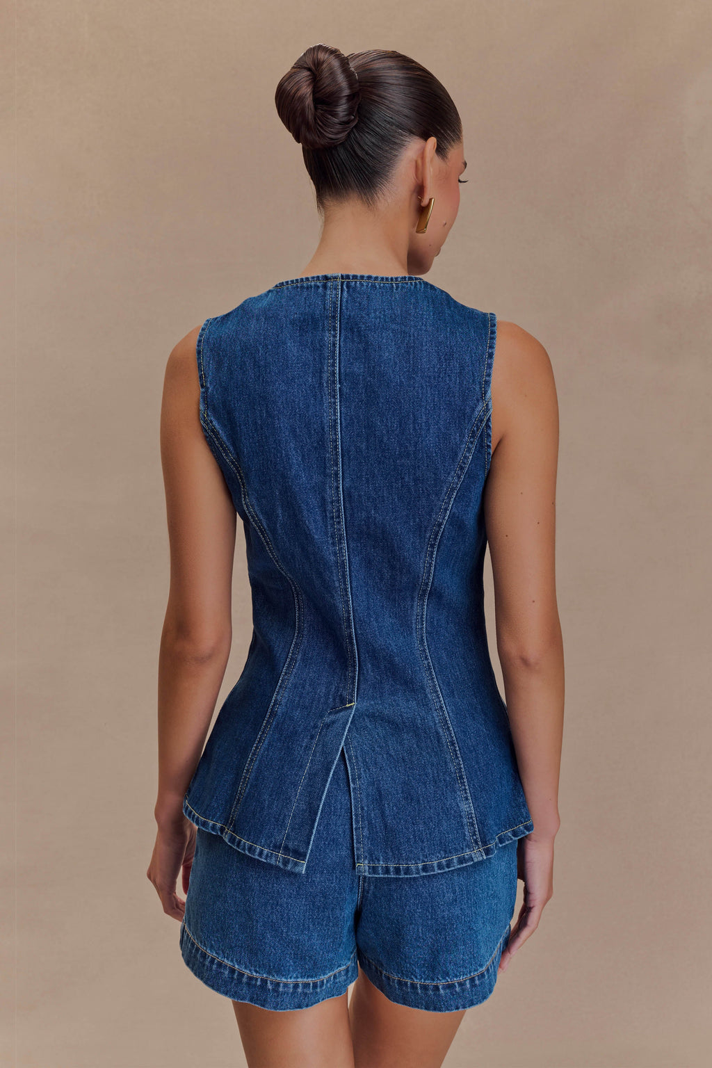 Abel Denim Button Up Top in Dark Blue – Chic&Drifts