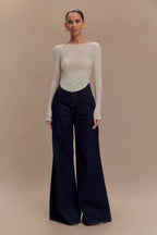 Jen Wide Leg Flare Jeans in Indigo Blue – Chic&Drifts