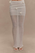 Orianna Orchid Knit Maxi Skirt in Ivory – Chic&Drifts