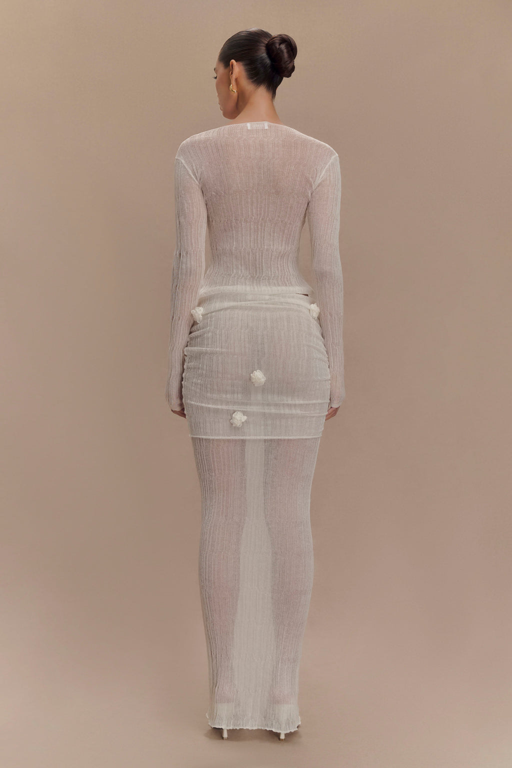 Orianna Orchid Knit Maxi Skirt in Ivory – Chic&Drifts