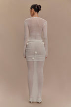 Orianna Orchid Knit Maxi Skirt in Ivory – Chic&Drifts