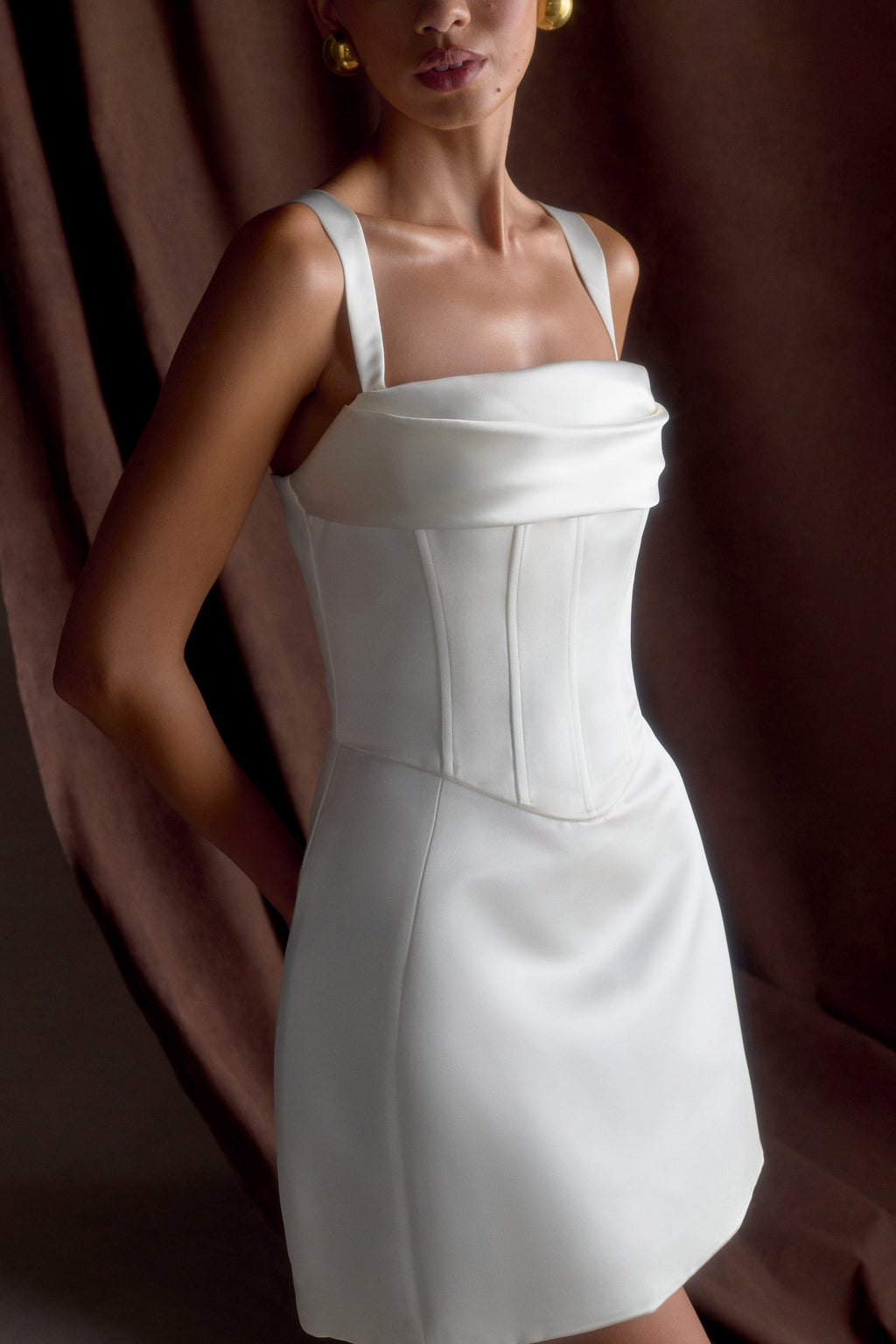 Isabel Satin Corset Mini Dress in White – Chic&Drifts