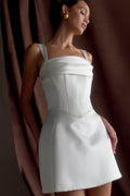 Isabel Satin Corset Mini Dress in White – Chic&Drifts