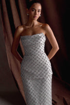 Zuri Hand Beaded Embellished Peplum Corset in Silver – Chic&Drifts
