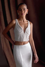 Kathia Pearl Hand Beaded Top in White – Chic&Drifts
