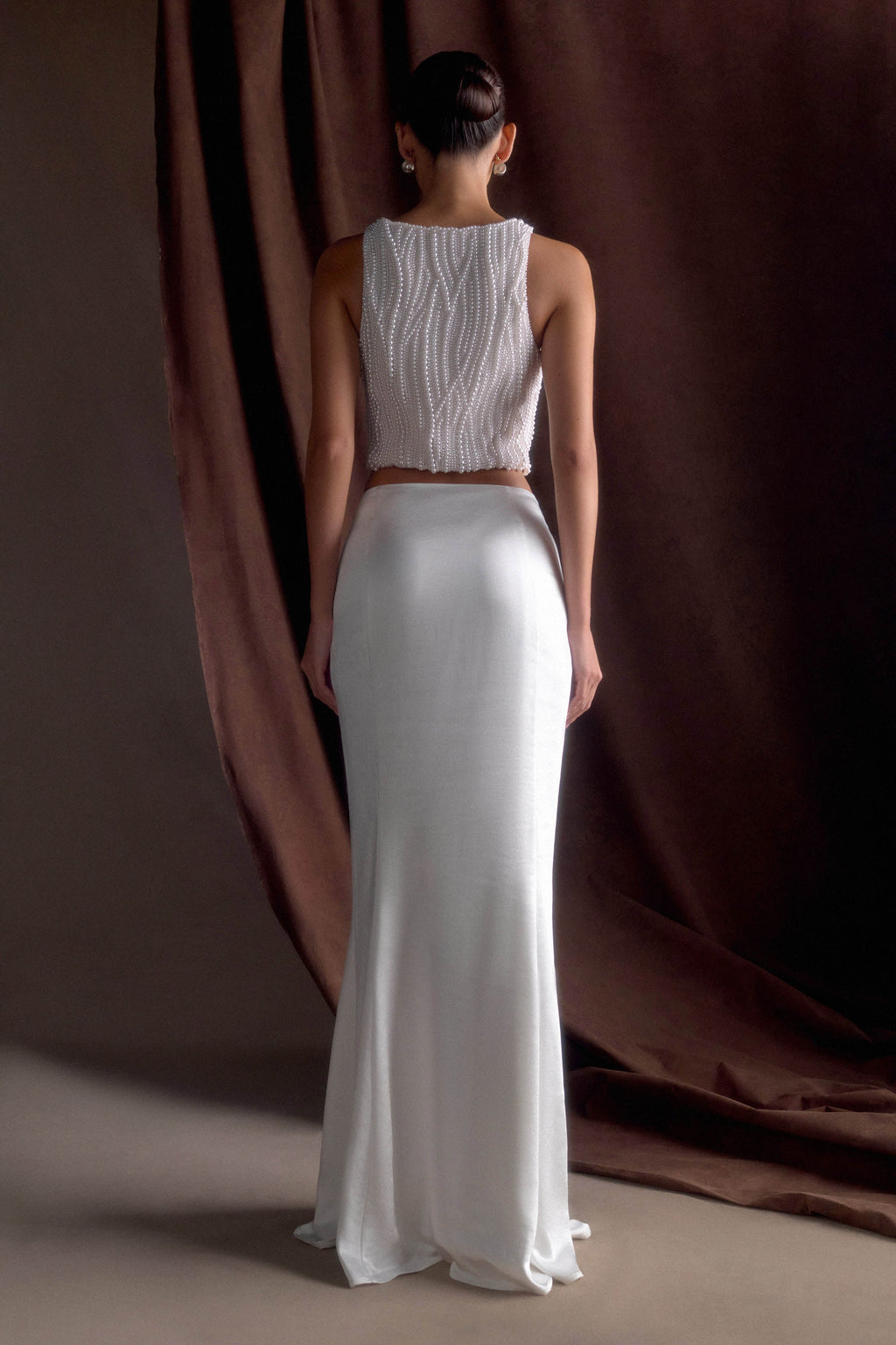 Kathia Pearl Hand Beaded Top in White – Chic&Drifts