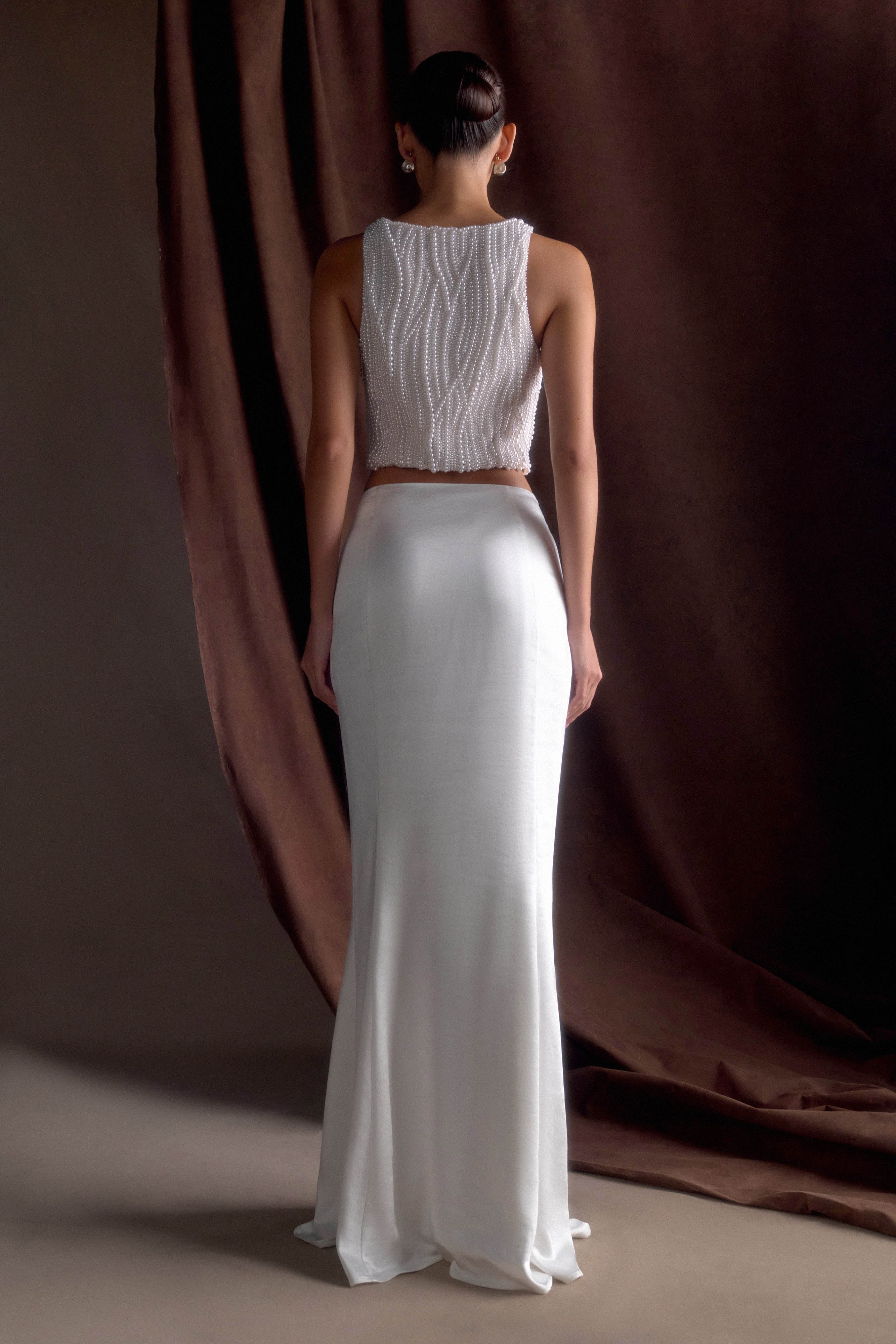 Kathia Pearl Hand Beaded Top in White – Chic&Drifts