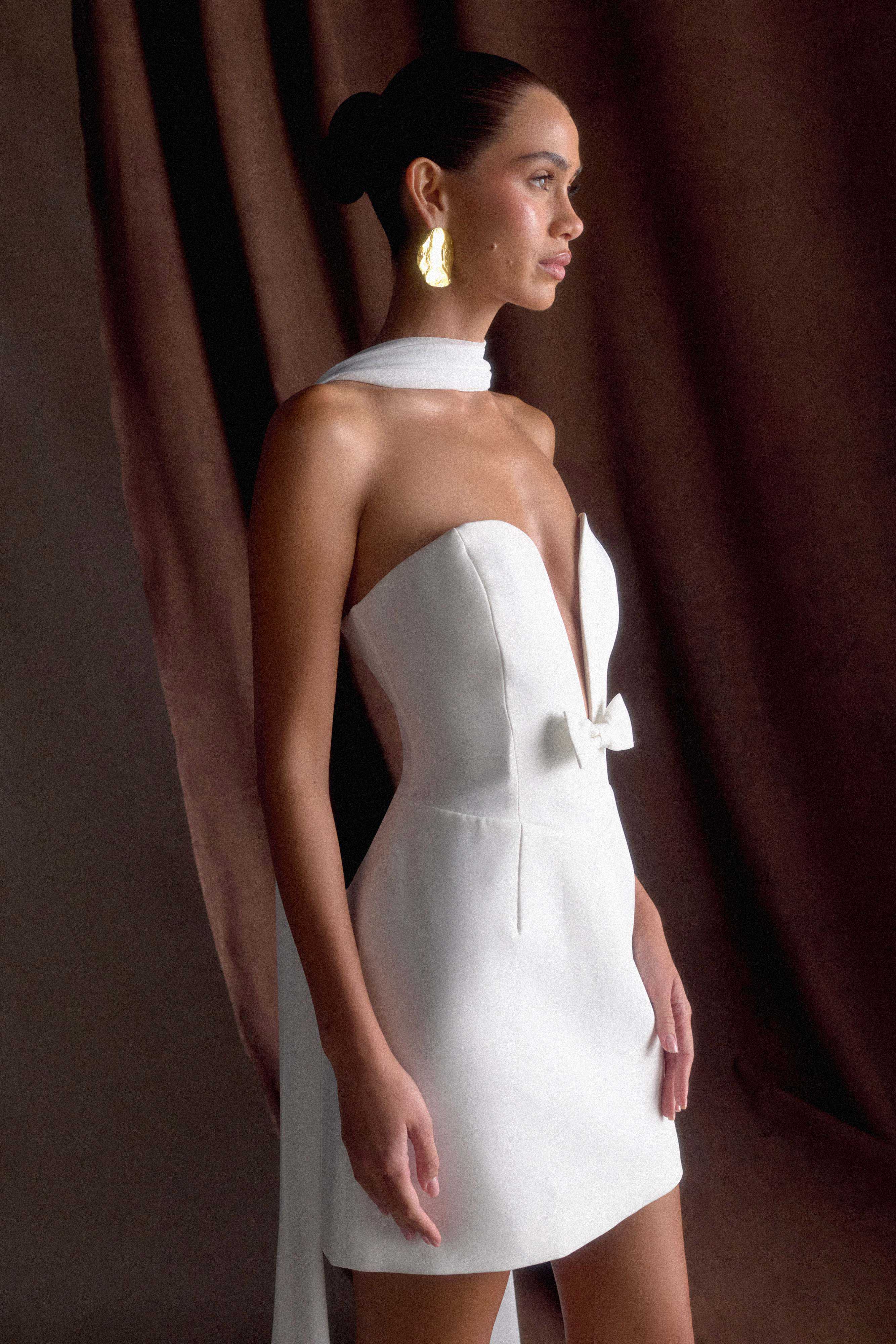 Orellia Strapless Suiting Mini Dress in Ivory – Chic&Drifts