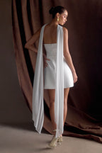 Orellia Strapless Suiting Mini Dress in Ivory – Chic&Drifts