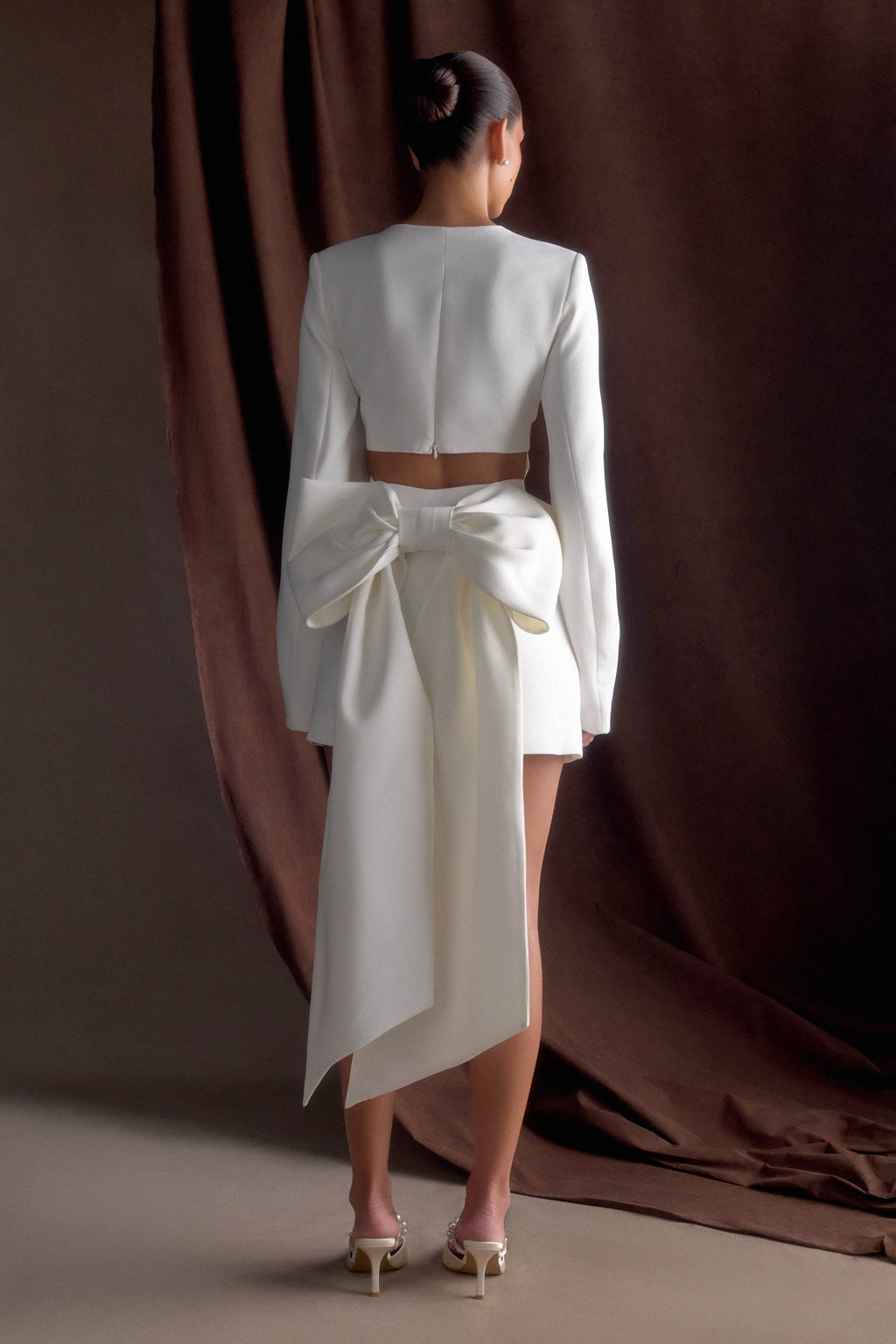 Rosanna Suiting Bow Mini Dress in Ivory – Chic&Drifts