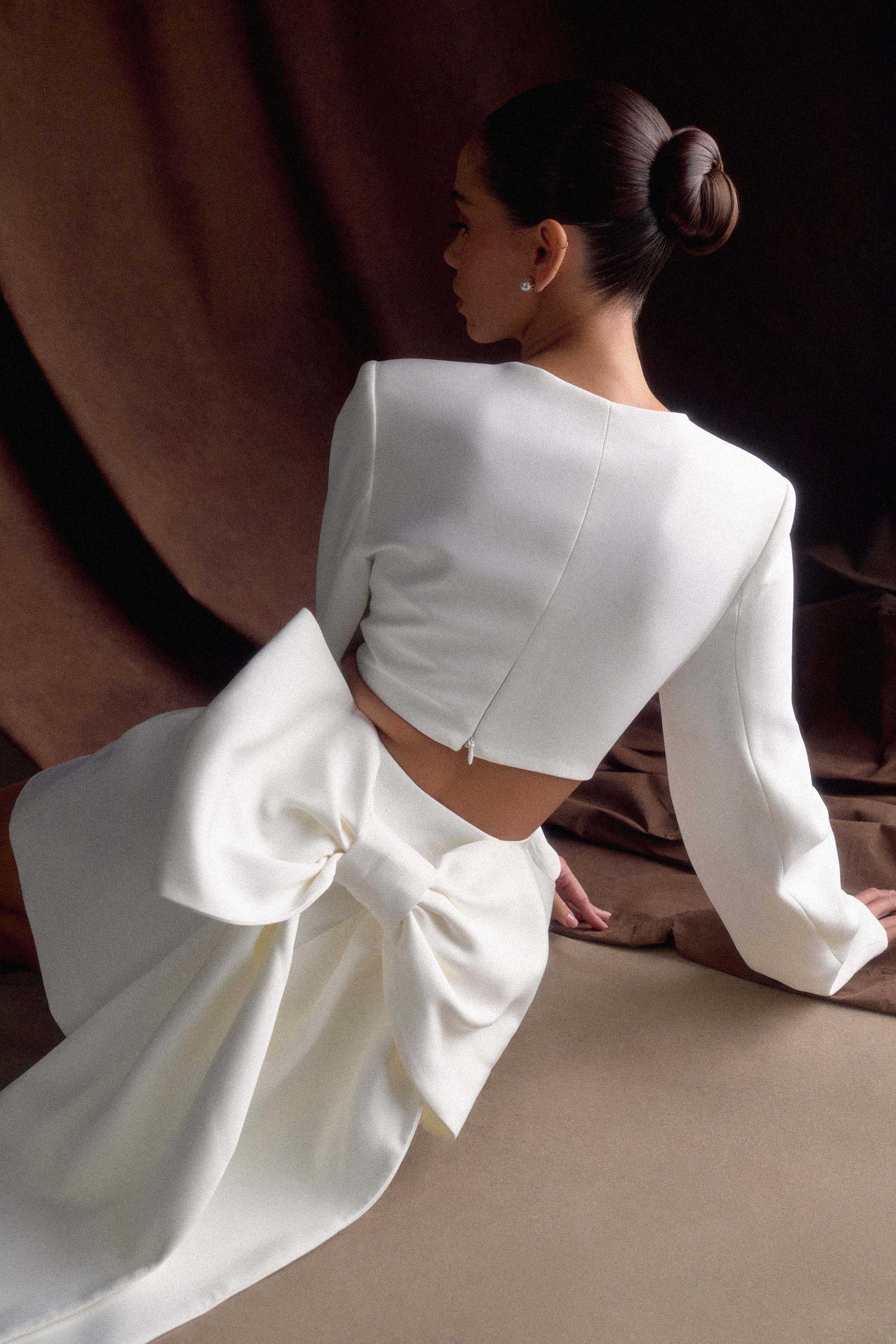 Rosanna Suiting Bow Mini Dress in Ivory – Chic&Drifts