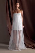 Bettany Chiffon Strapless Maxi Dress in White – Chic&Drifts