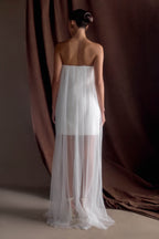 Bettany Chiffon Strapless Maxi Dress in White – Chic&Drifts