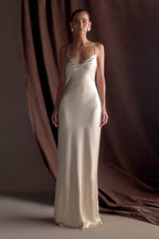Lilly Sweetheart Satin Maxi Dress in Blush Gold – Chic&Drifts
