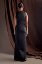 Violet Sleeveless Satin Maxi Dress in Black – Chic&Drifts