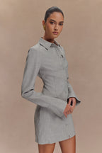 Dorian Fitted Shirt Mini Dress in Charcoal Marle – Chic&Drifts