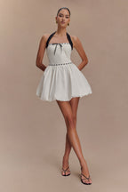 Queenie Halter Bubble Mini Dress in Black/White – Chic&Drifts