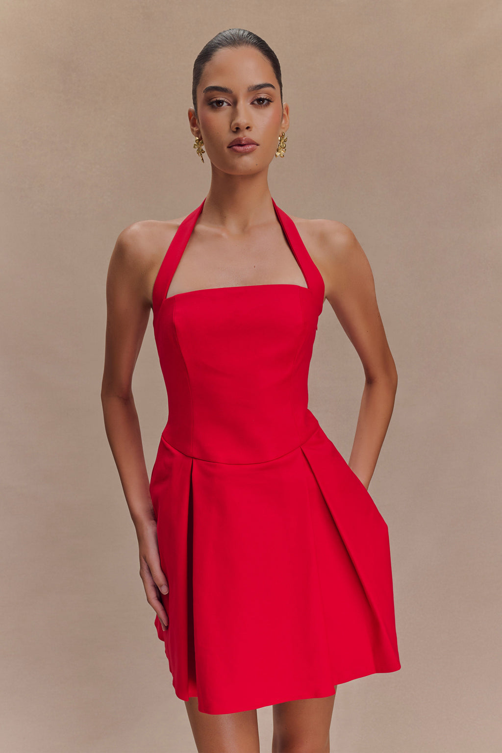 Julia Halter Mini Dress in Red – Chic&Drifts