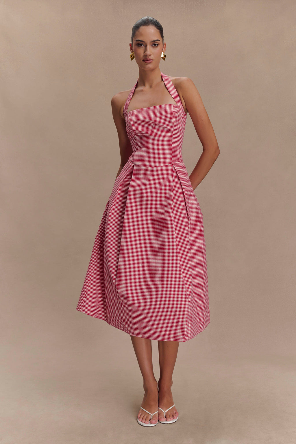 Juana Halter Midi Dress in Red Gingham – Chic&Drifts