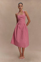 Juana Halter Midi Dress in Red Gingham – Chic&Drifts