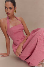 Juana Halter Midi Dress in Red Gingham – Chic&Drifts