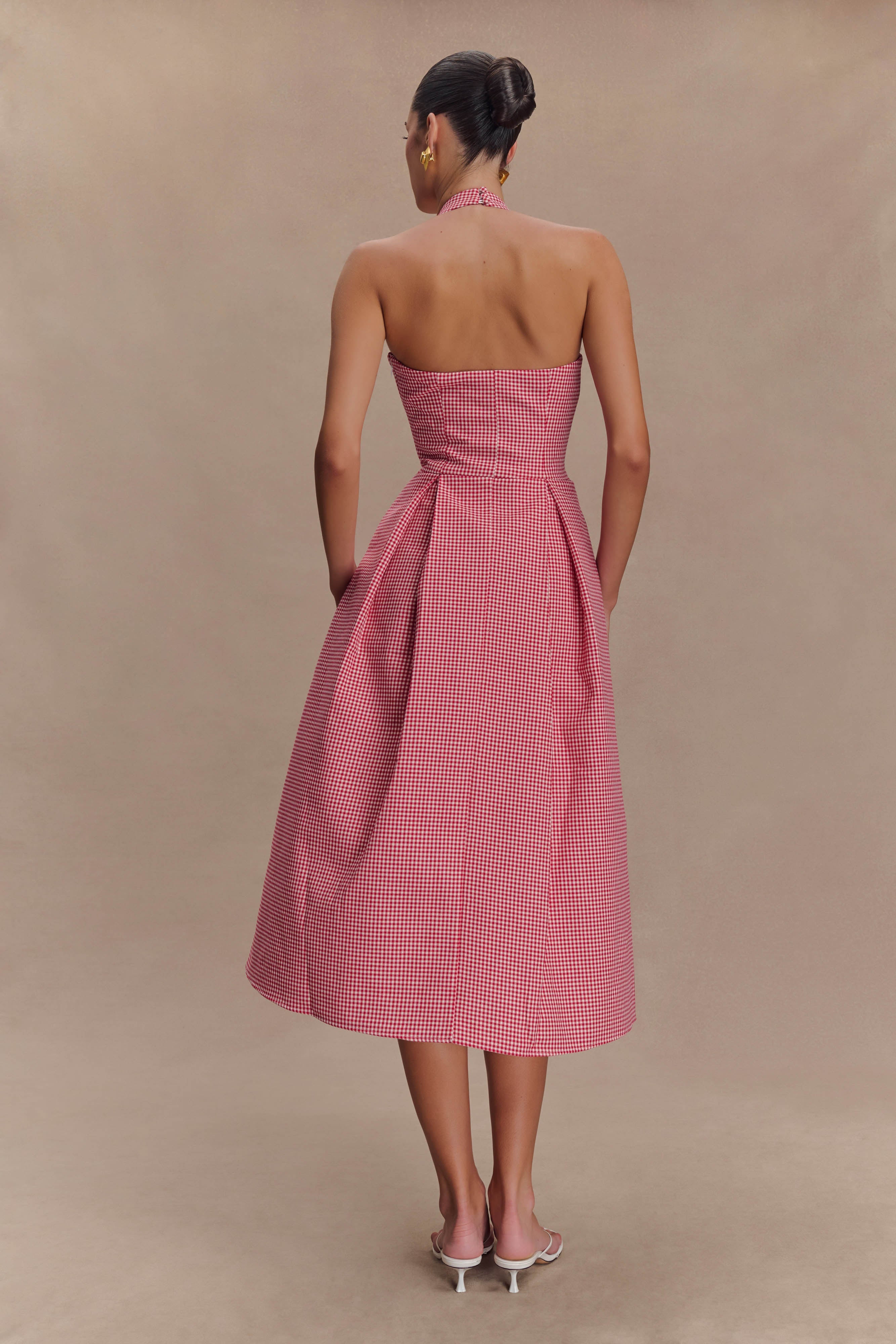 Juana Halter Midi Dress in Red Gingham – Chic&Drifts