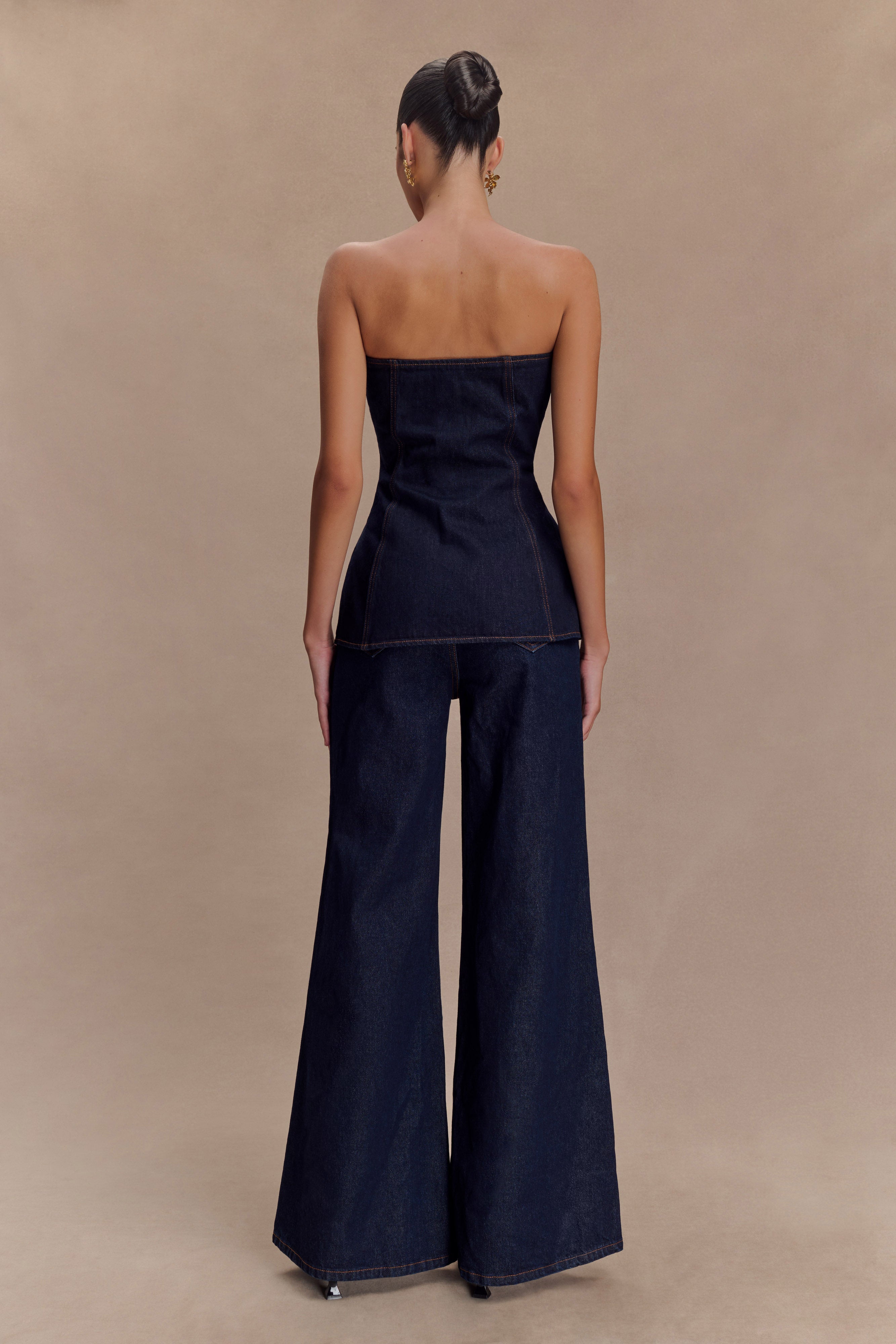 Jen Wide Leg Flare Jeans in Indigo Blue – Chic&Drifts