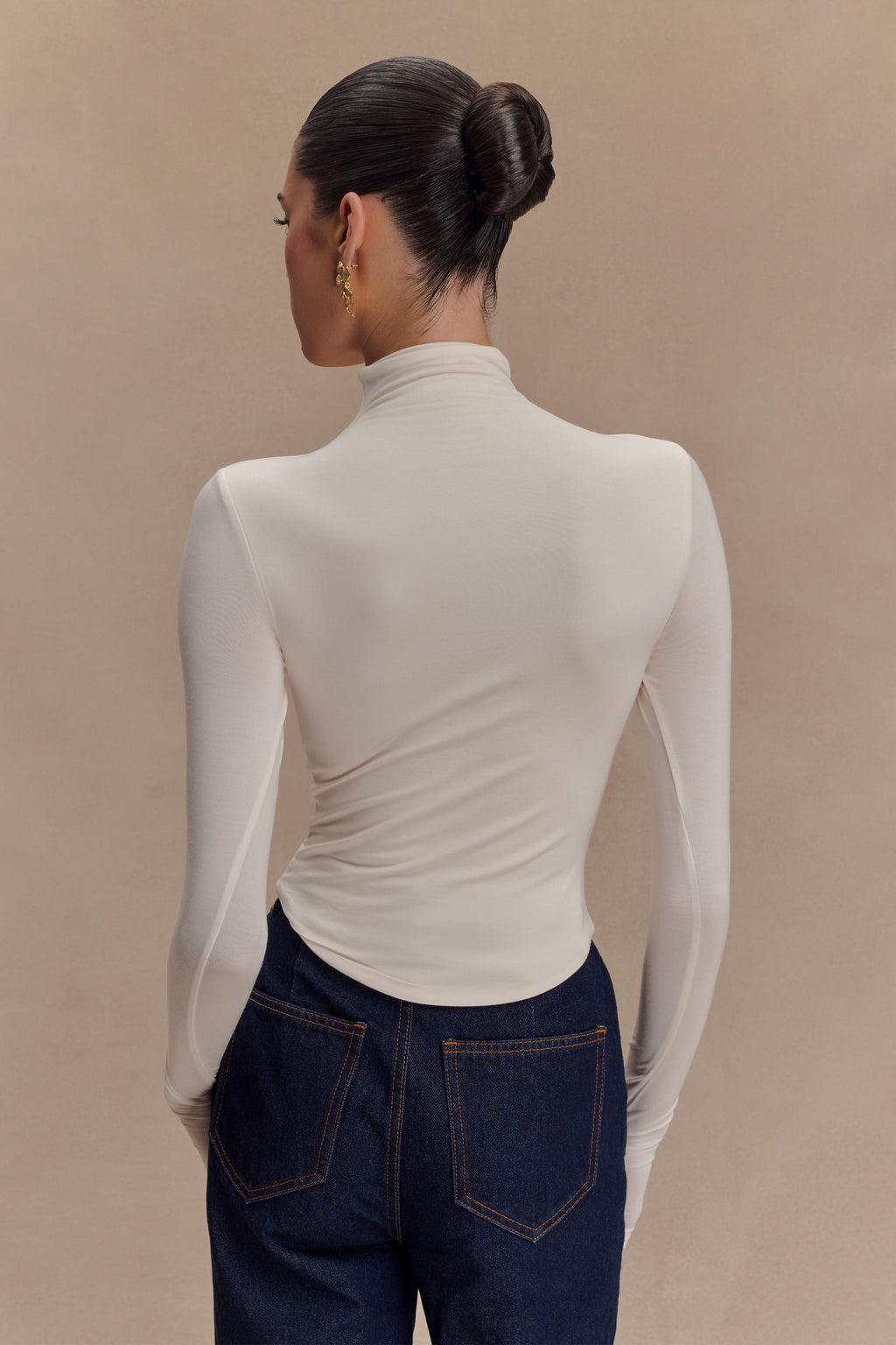 Ember Modal Long Sleeve High Neck Top in Ivory – Chic&Drifts