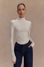 Ember Modal Long Sleeve High Neck Top in Ivory – Chic&Drifts