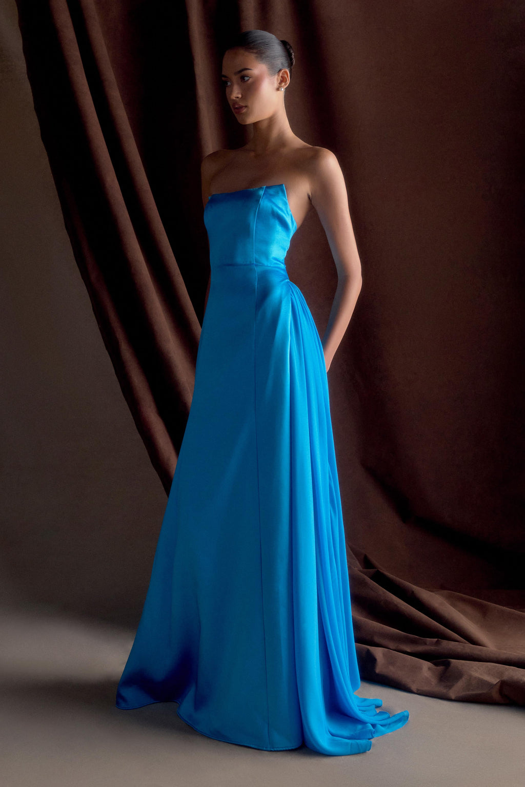 Rosella Satin Strapless Maxi Dress