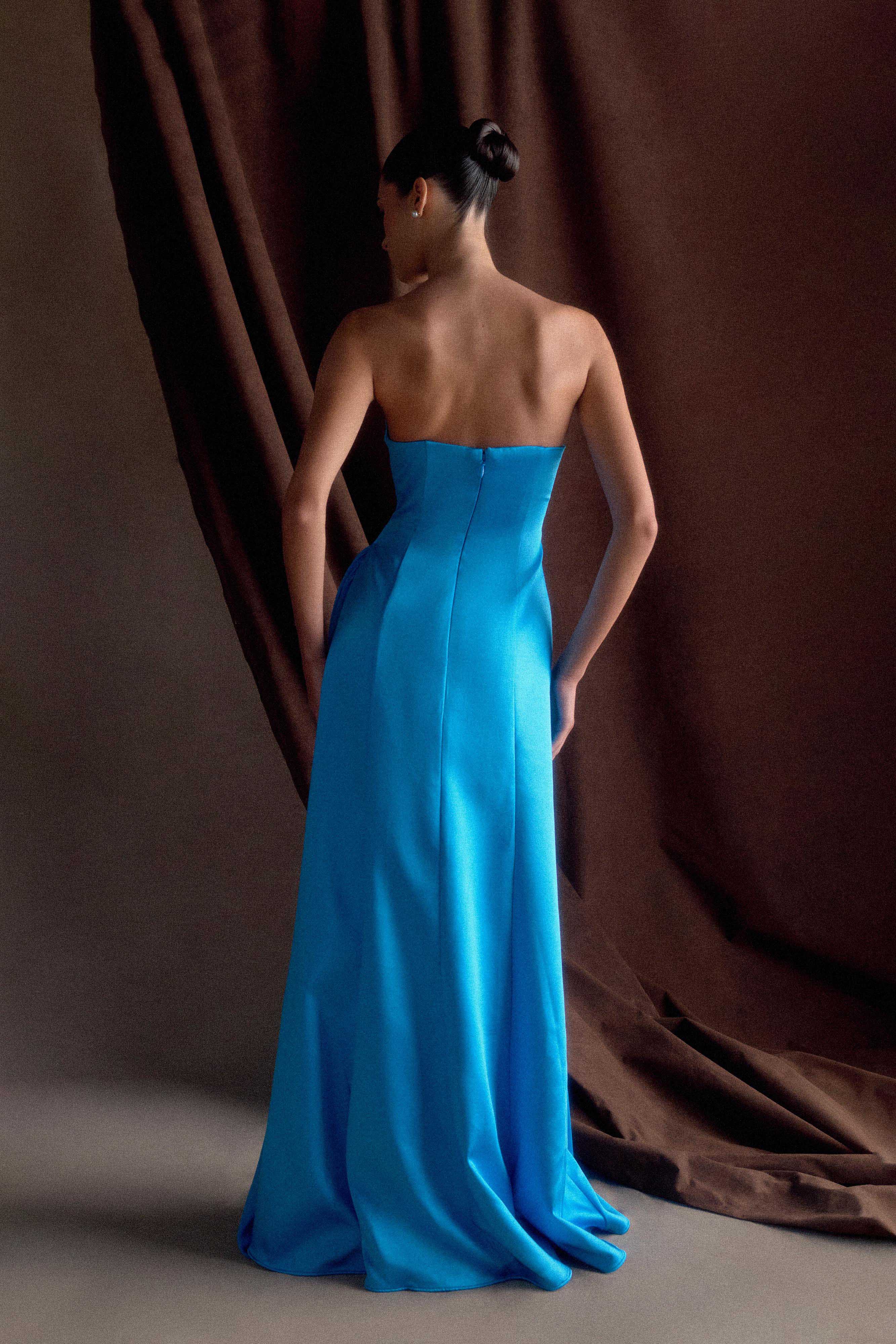 Rosella Satin Strapless Maxi Dress