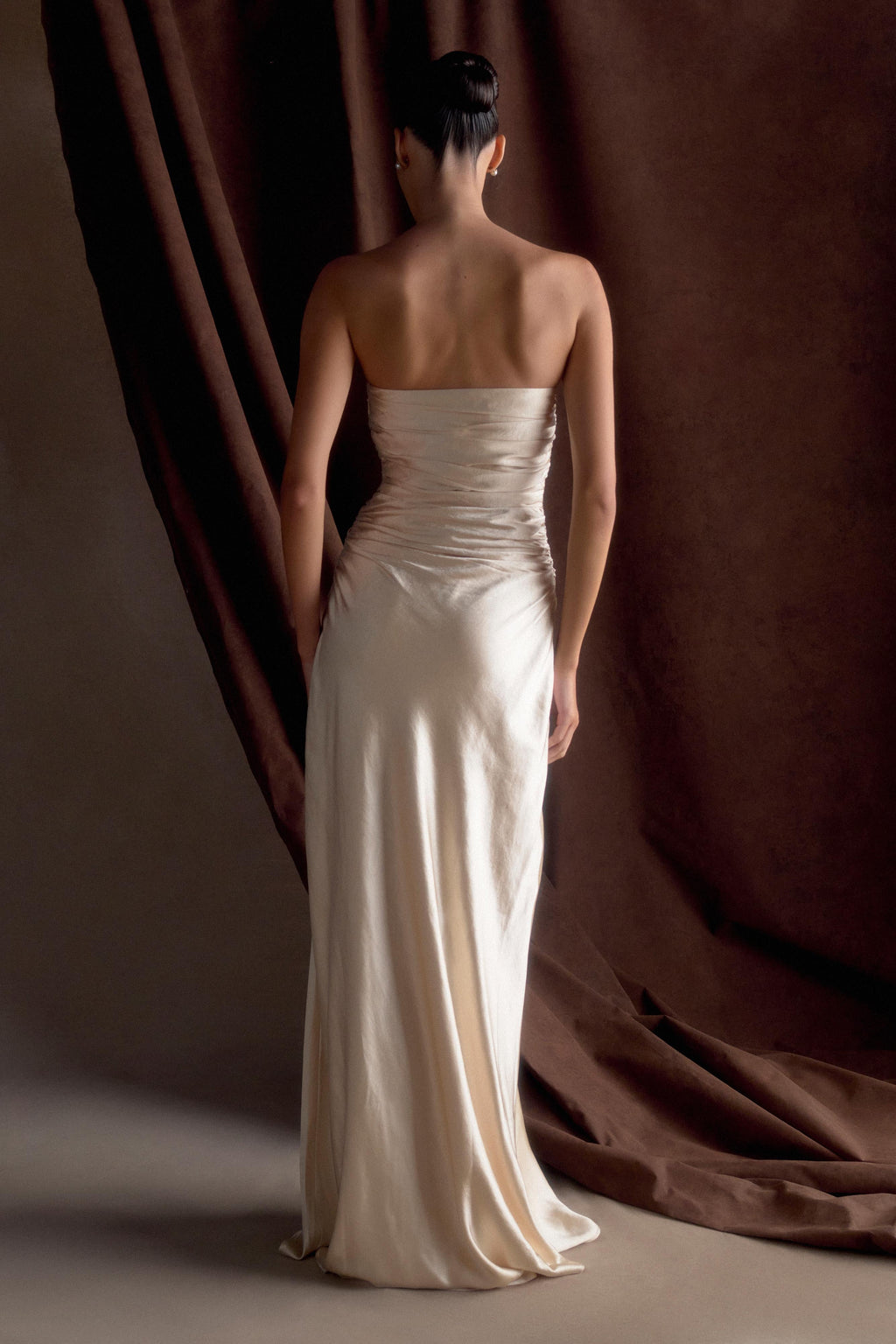 Cedar Strapless Satin Maxi Dress