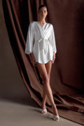 Sterling Satin Bridal Robe in Ivory – Chic&Drifts