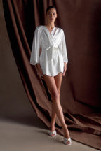 Sterling Satin Bridal Robe in Ivory – Chic&Drifts