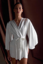 Sterling Satin Bridal Robe in Ivory – Chic&Drifts