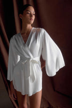 Sterling Satin Bridal Robe in Ivory – Chic&Drifts