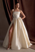 Carla Ruched Gown in Cream Ivory – Chic&Drifts