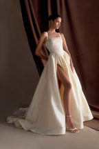 Carla Ruched Gown in Cream Ivory – Chic&Drifts