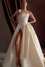 Carla Ruched Gown in Cream Ivory – Chic&Drifts