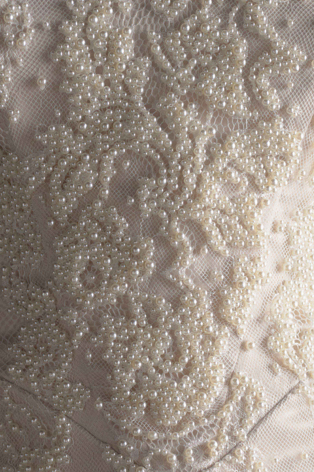 Eva Hand Beaded Pearl & Lace Mini Dress in White – Chic&Drifts