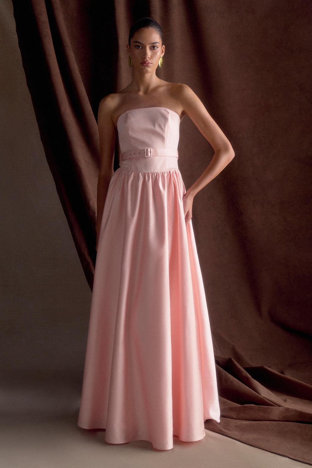 Florence Strapless Belted Maxi Dress