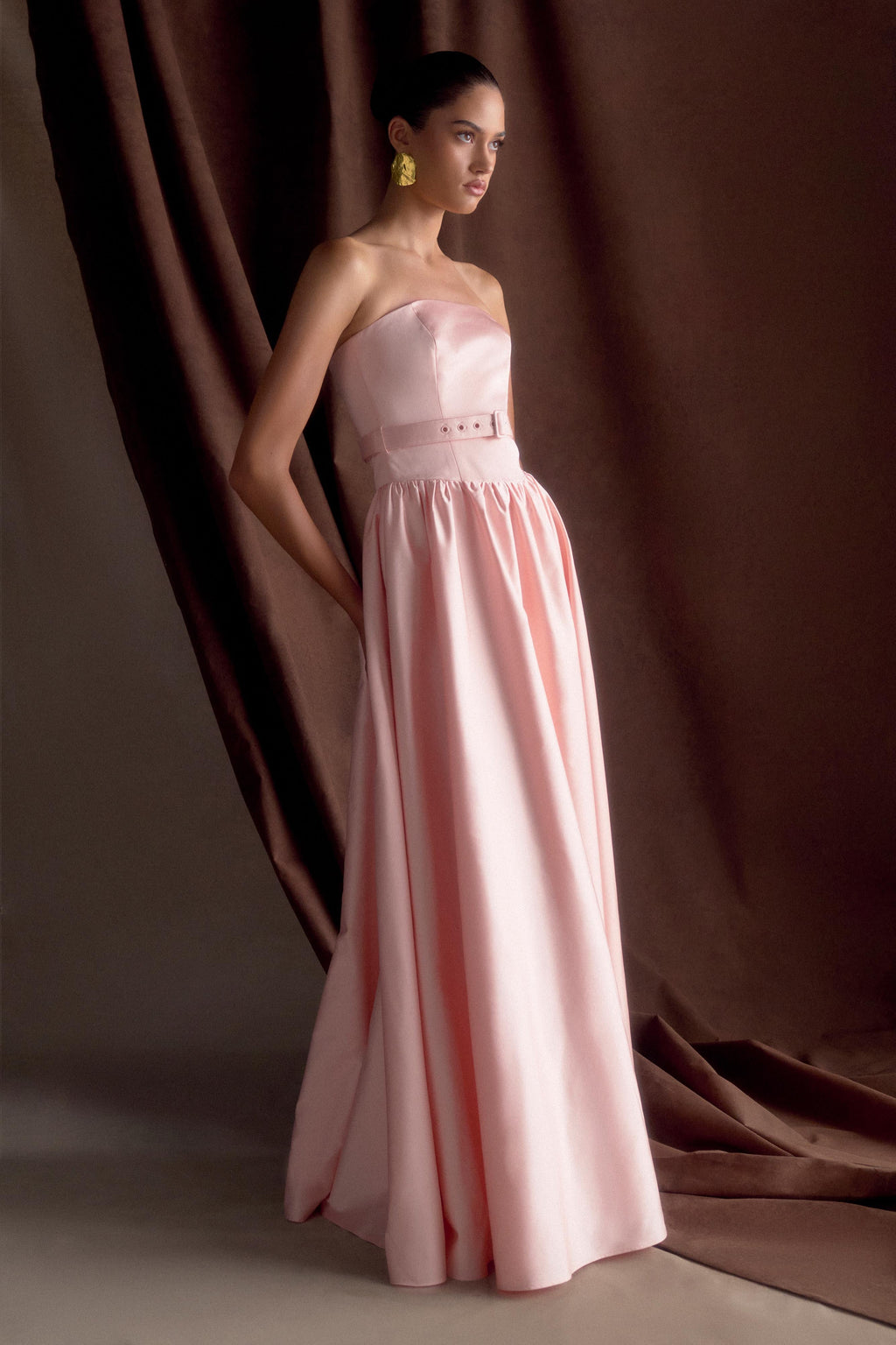 Florence Strapless Belted Maxi Dress
