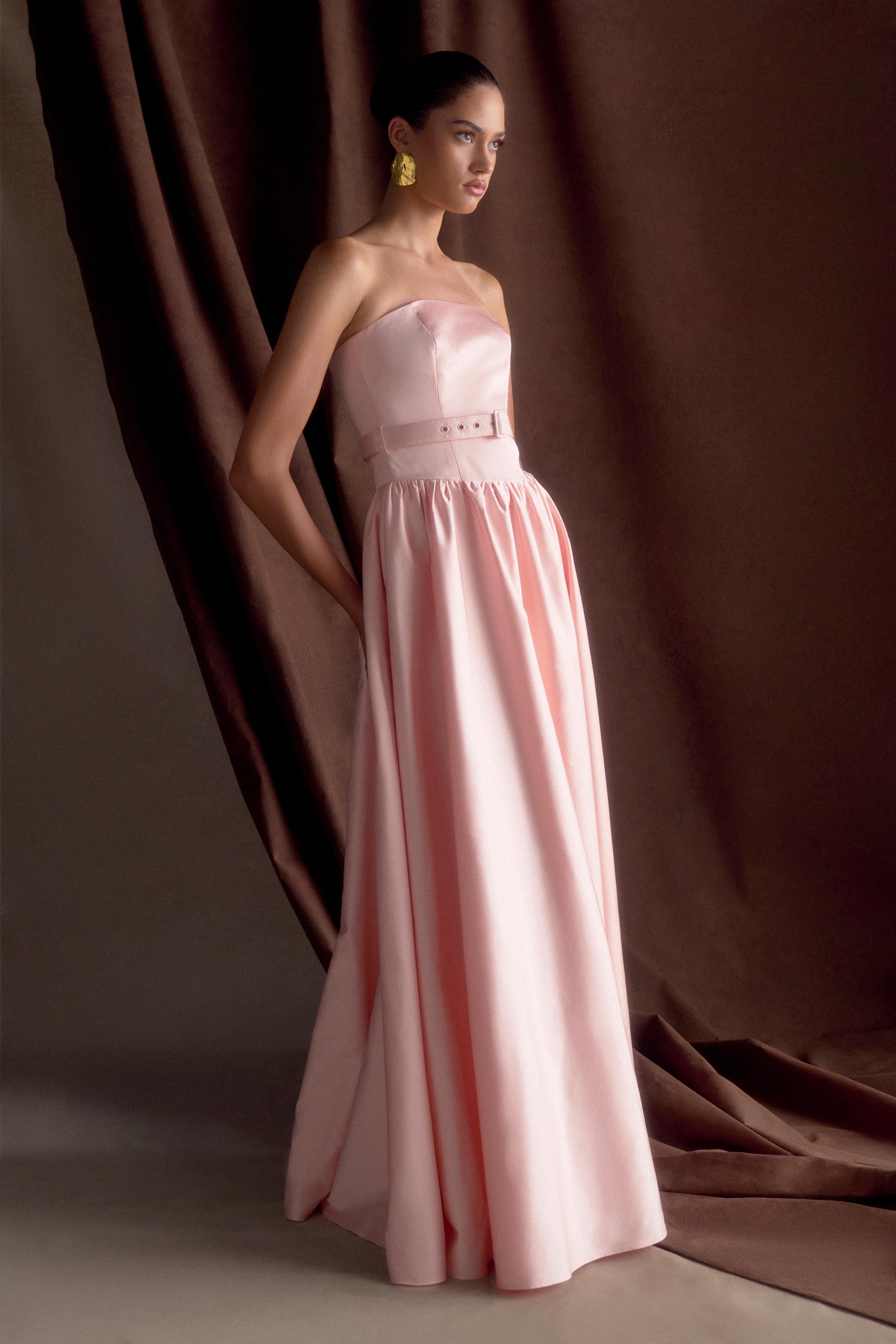 Florence Strapless Belted Maxi Dress