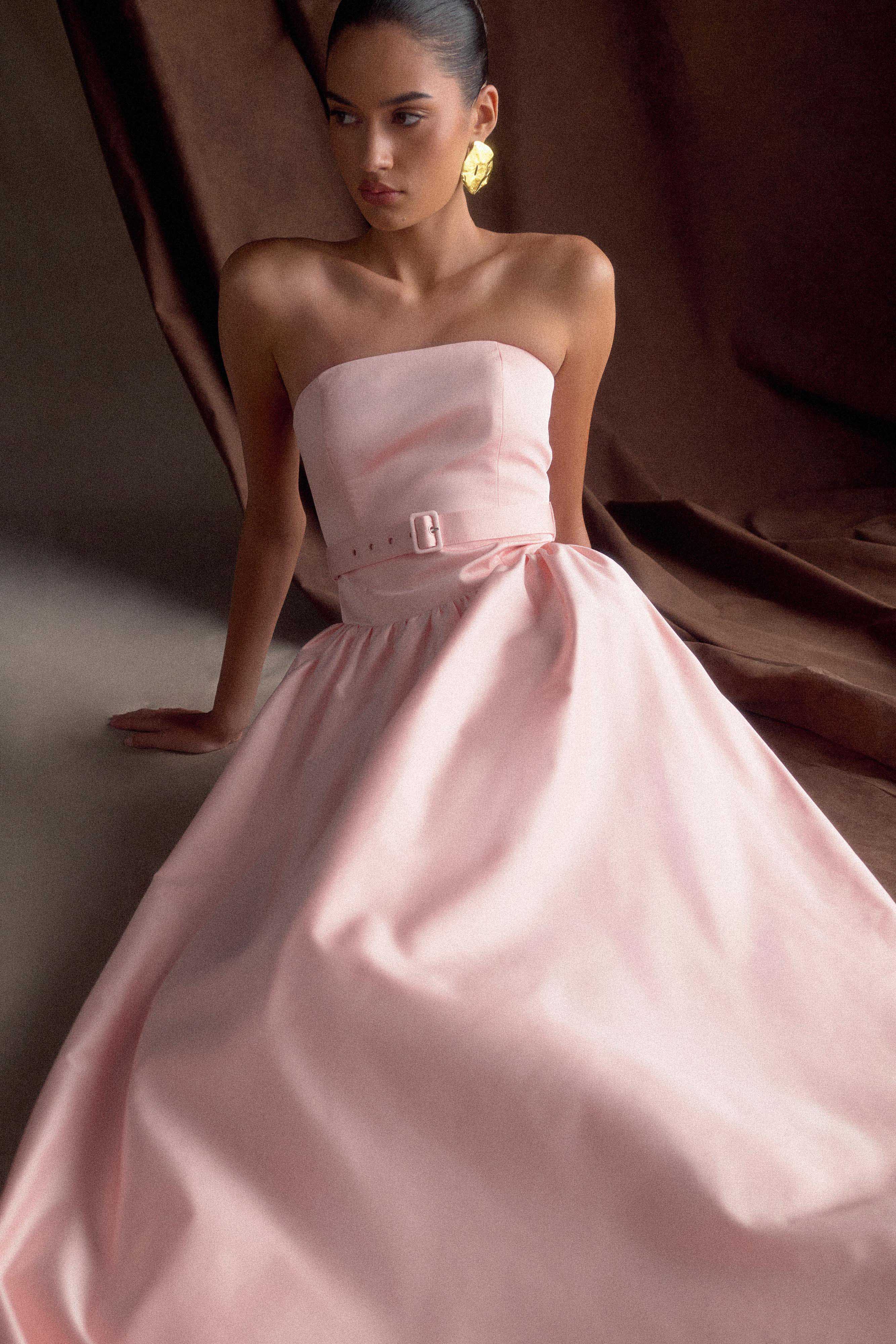 Florence Strapless Belted Maxi Dress