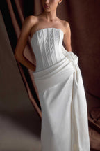 Galia Satin Corset Gown in White – Chic&Drifts