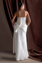 Galia Satin Corset Gown in White – Chic&Drifts