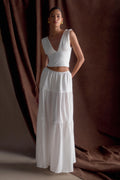 Jacinda Cotton Maxi Skirt in White – Chic&Drifts