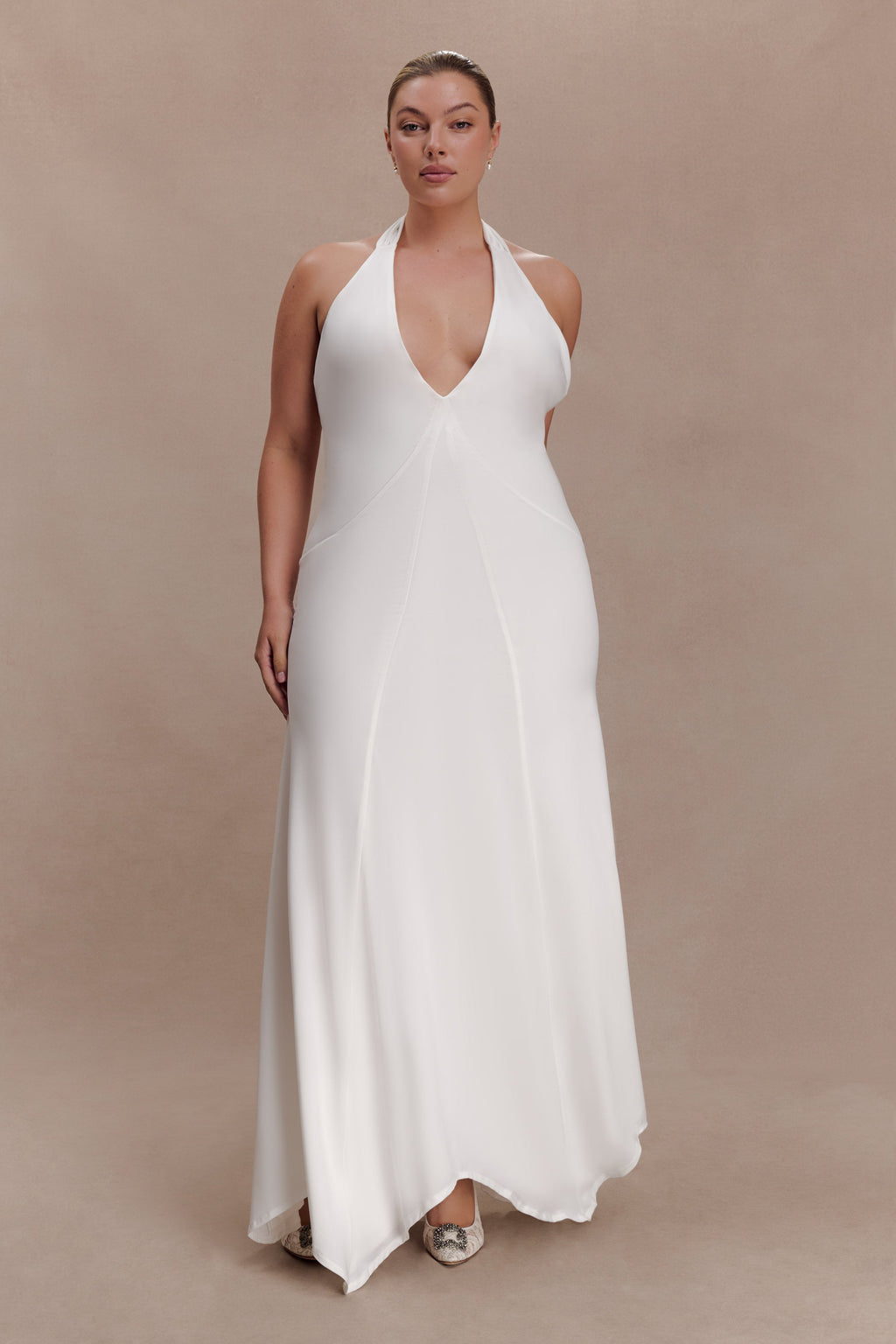 Juliet Slinky Maxi Dress With Scarf