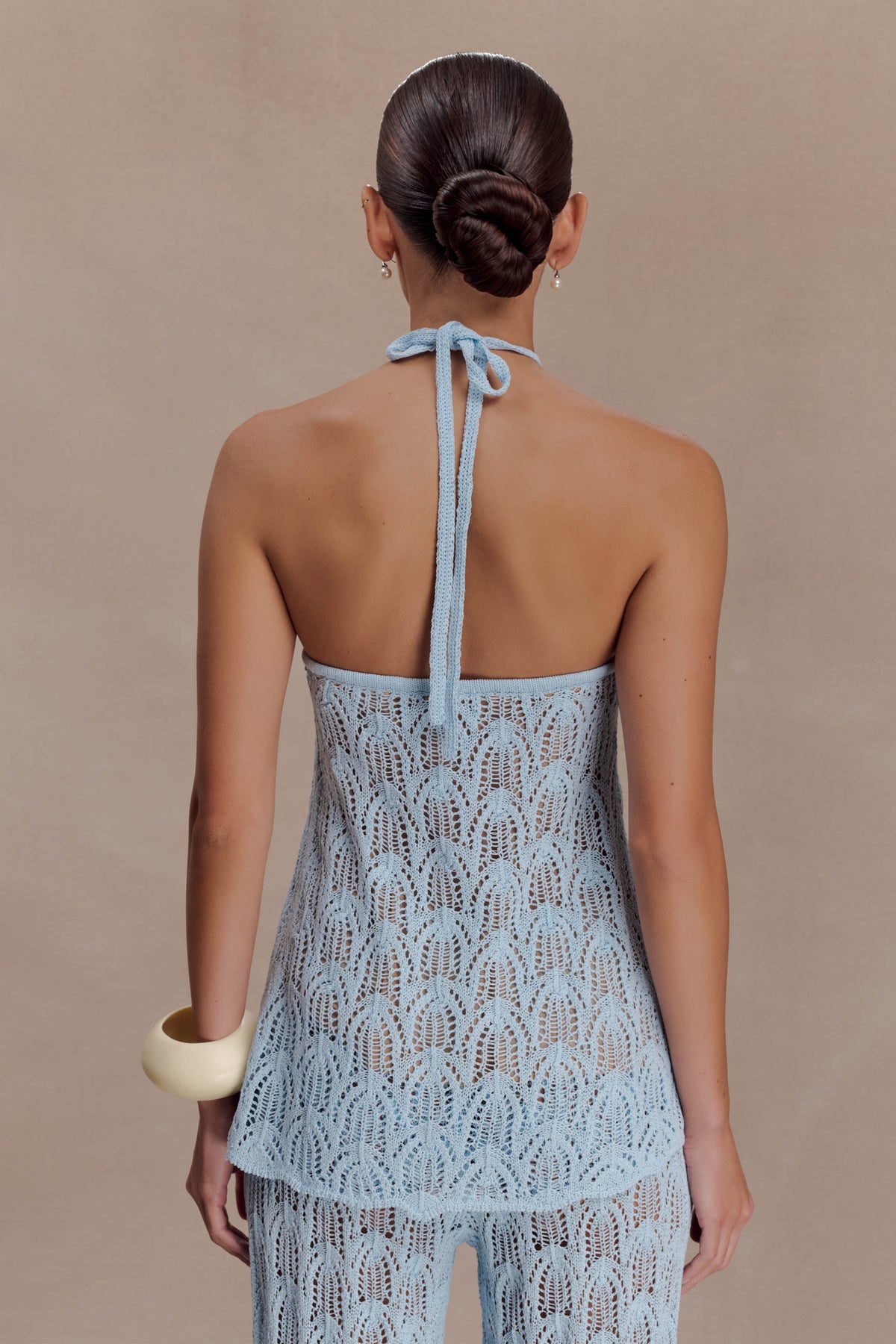 Corey Crochet Halter Neck Top in Chocolate – Chic&Drifts