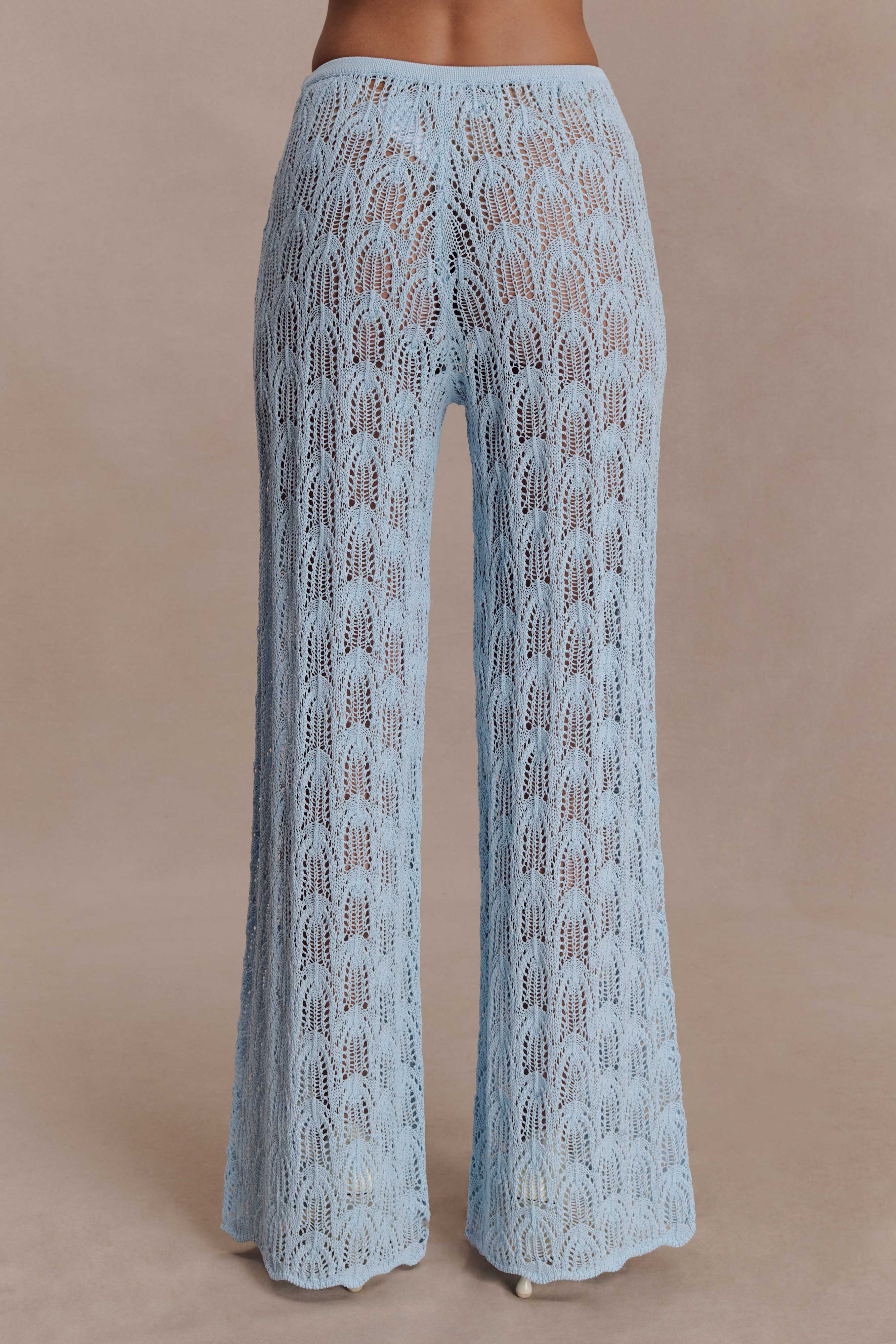 Glinda Crochet Trousers - Light Blue